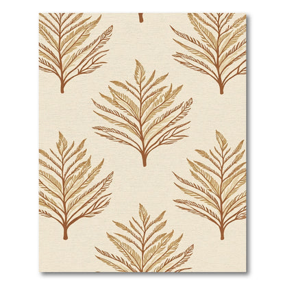 Earthy Fern Branch Repeating Composition Rug