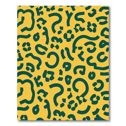 Funky Yellow Green Abstract Shapes Rug