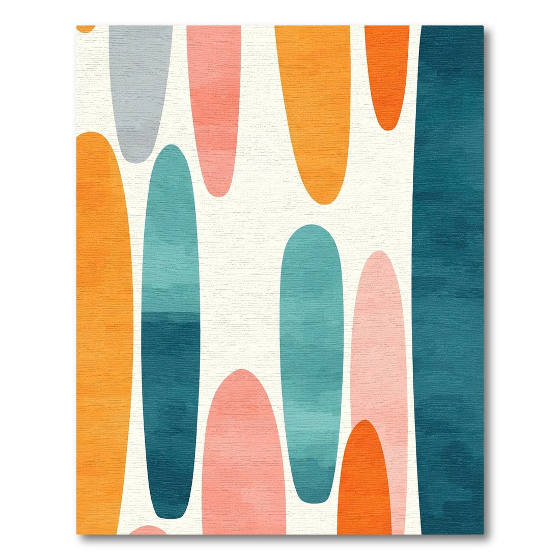 Abstract Teal Orange Pink Ovals Rug