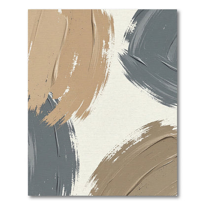 Abstract Earthy Tone Brushed Stroke Rug