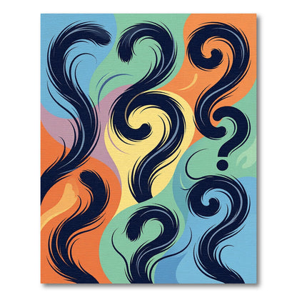 Abstract Swirling Colorful Question Mark Art Rug