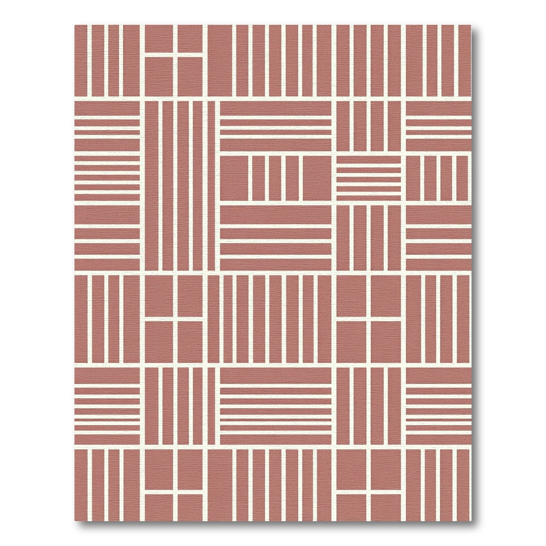 Terra Cotta Grid Composition Rug