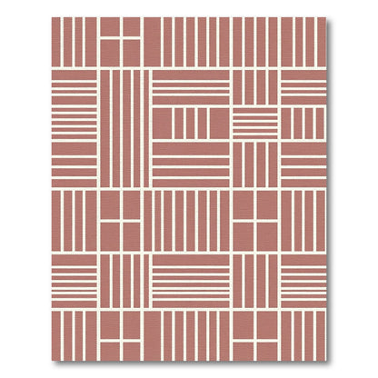 Terra Cotta Grid Composition Rug