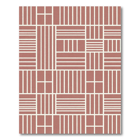 Terra Cotta Grid Composition Rug