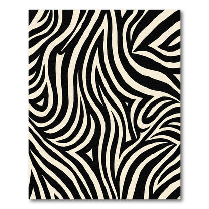 Bold Black Cream Wild Stripes Rug