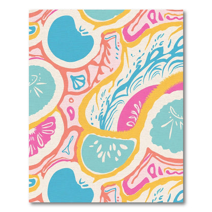 Funky Citrus Slice Abstract Rug