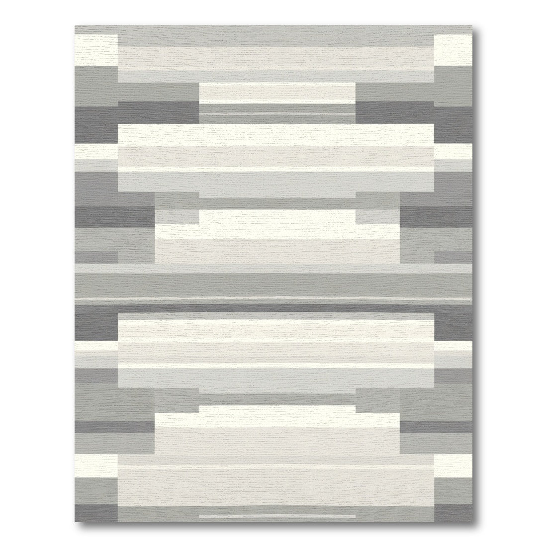 Modern Gray Geometric Rectangular Composition Rug
