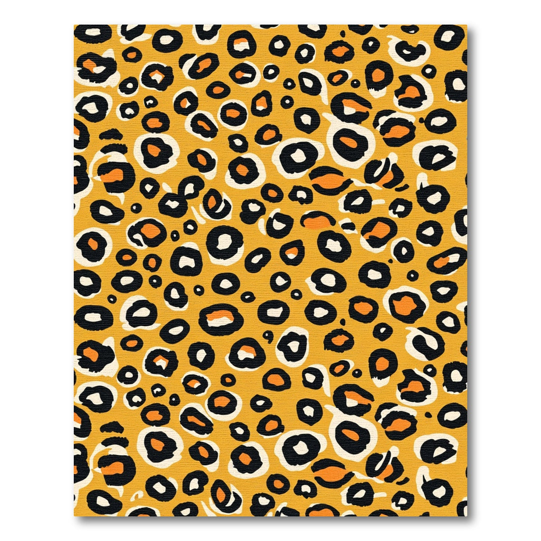 Golden Orange Leopard Spots Rug