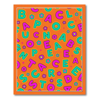 Alphabet Flower Playful Orange Rug