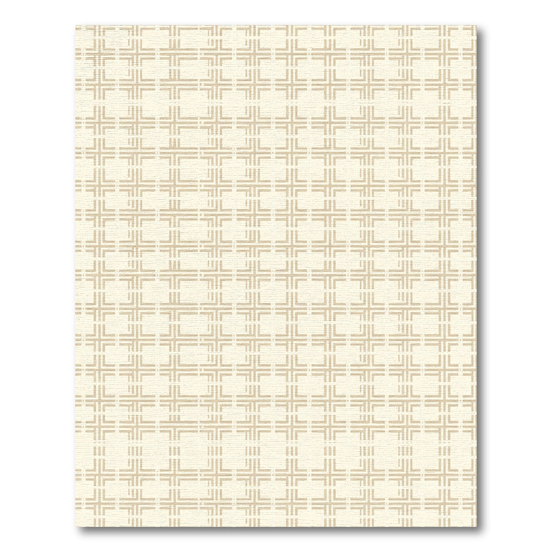 Cream Tan Lattice Grid Rug