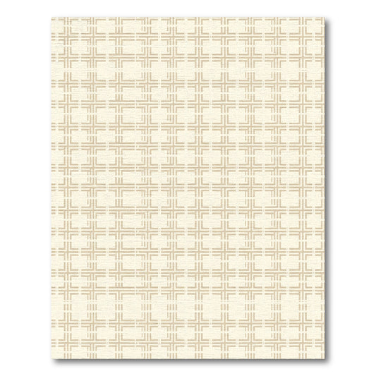 Cream Tan Lattice Grid Rug