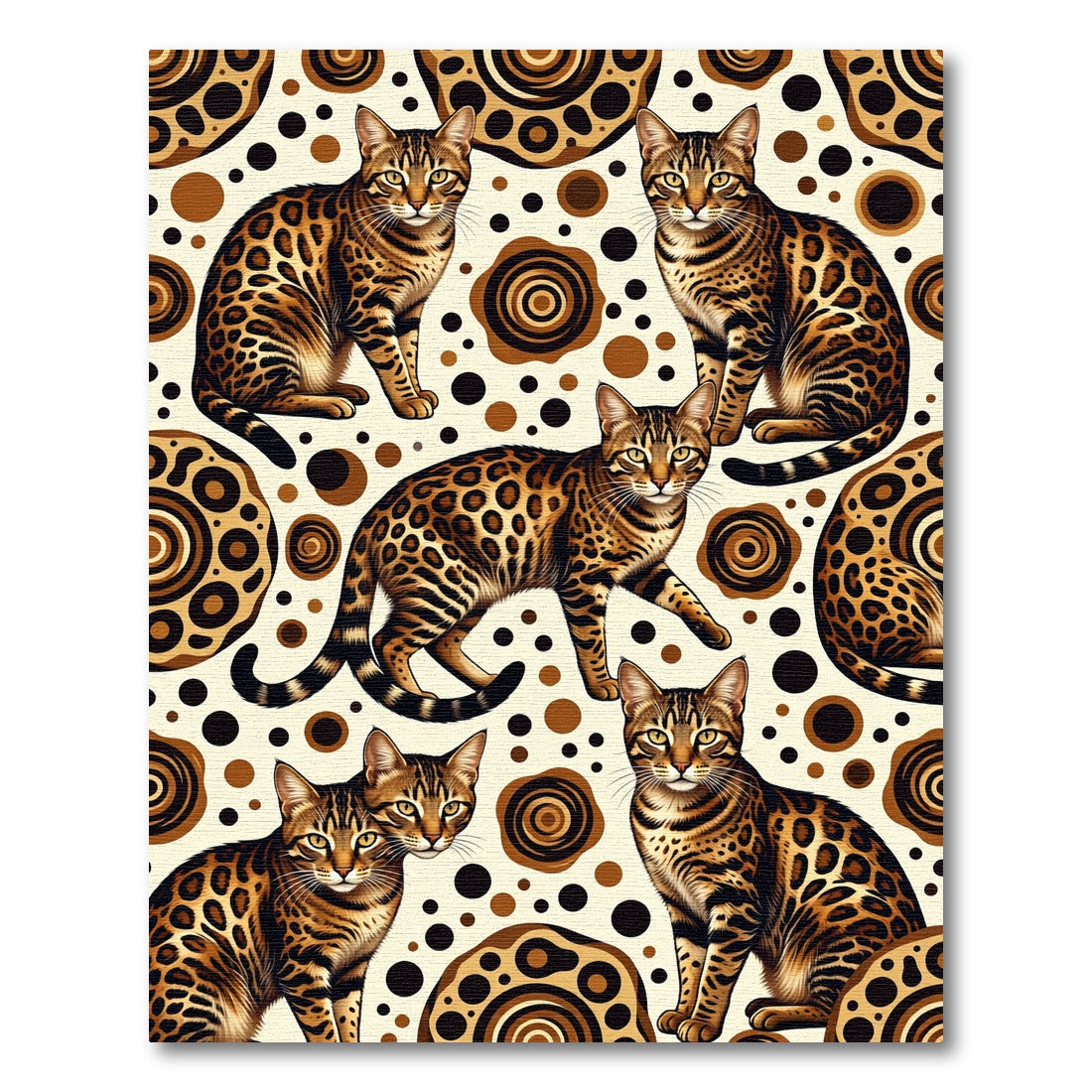 Artistic Leopard Spotted Golden Animal Rug