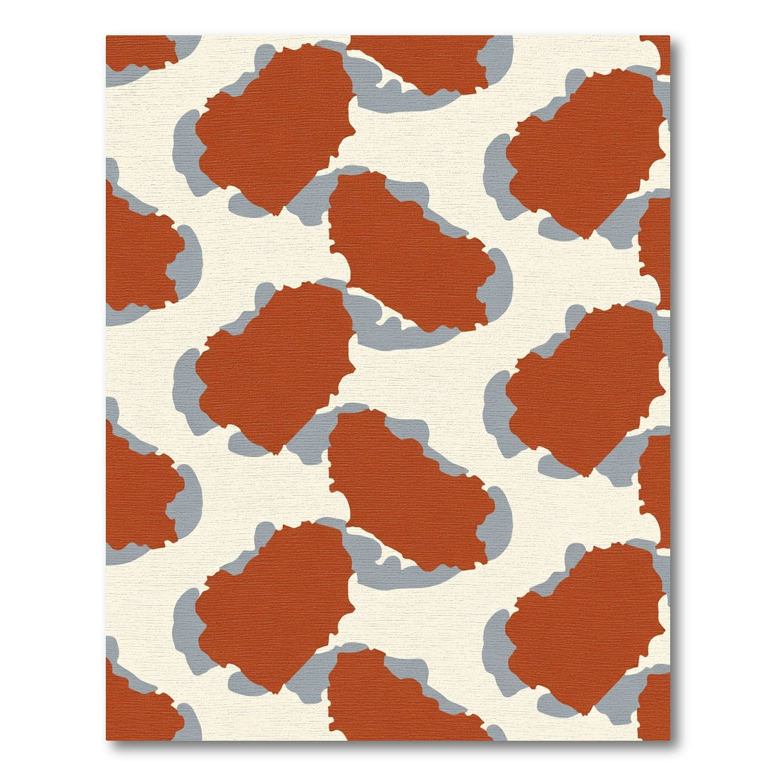 Terracotta and Gray Abstract Spots Rug