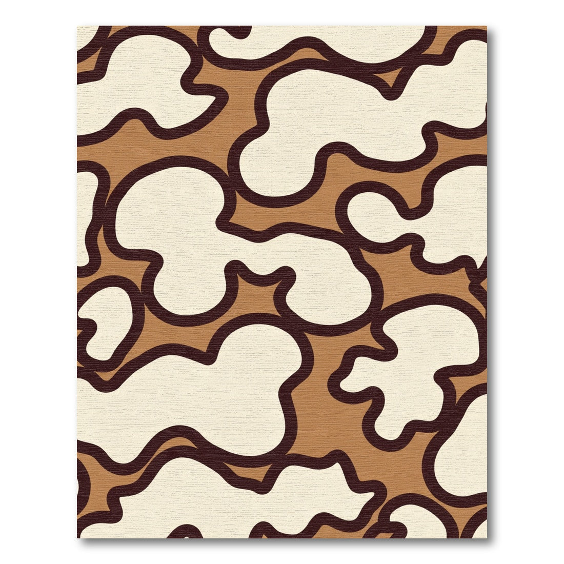 Abstract Cream Brown Organic Flow Rug