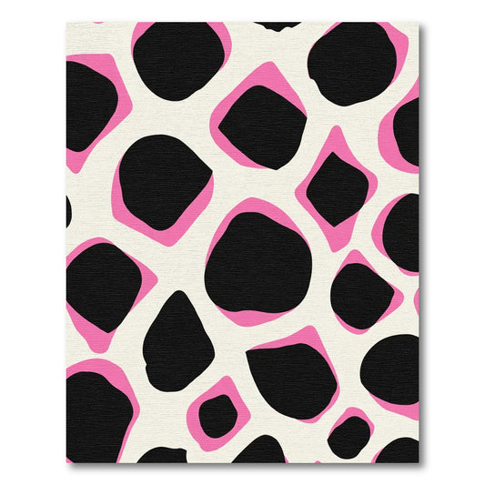 Bold Pink Black Giraffe Print Rug