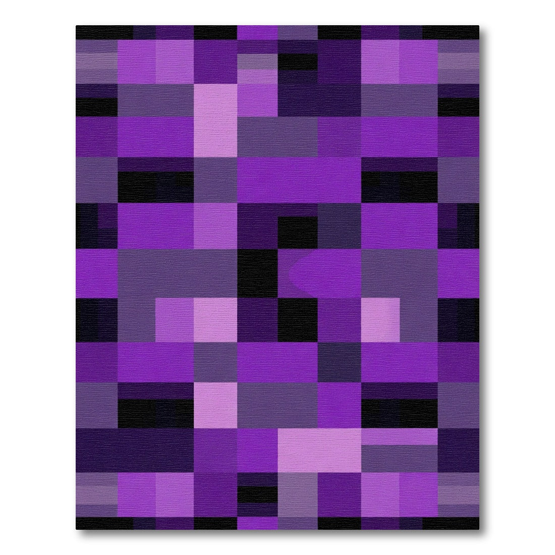 Modern Purple Geometric Blocks Rug