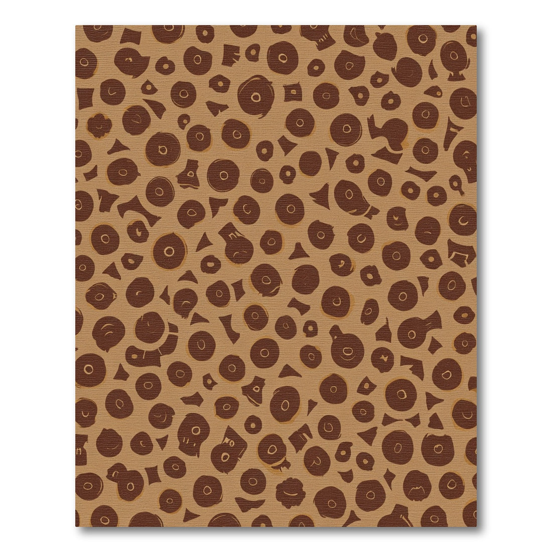Brown Abstract Organic Circles Rug