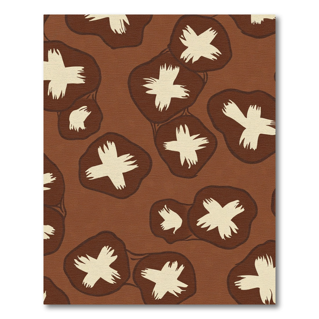 Brown Cream Mushroom Cluster Rug