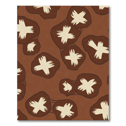 Brown Cream Mushroom Cluster Rug
