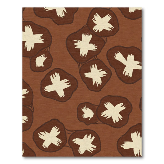 Brown Cream Mushroom Cluster Rug