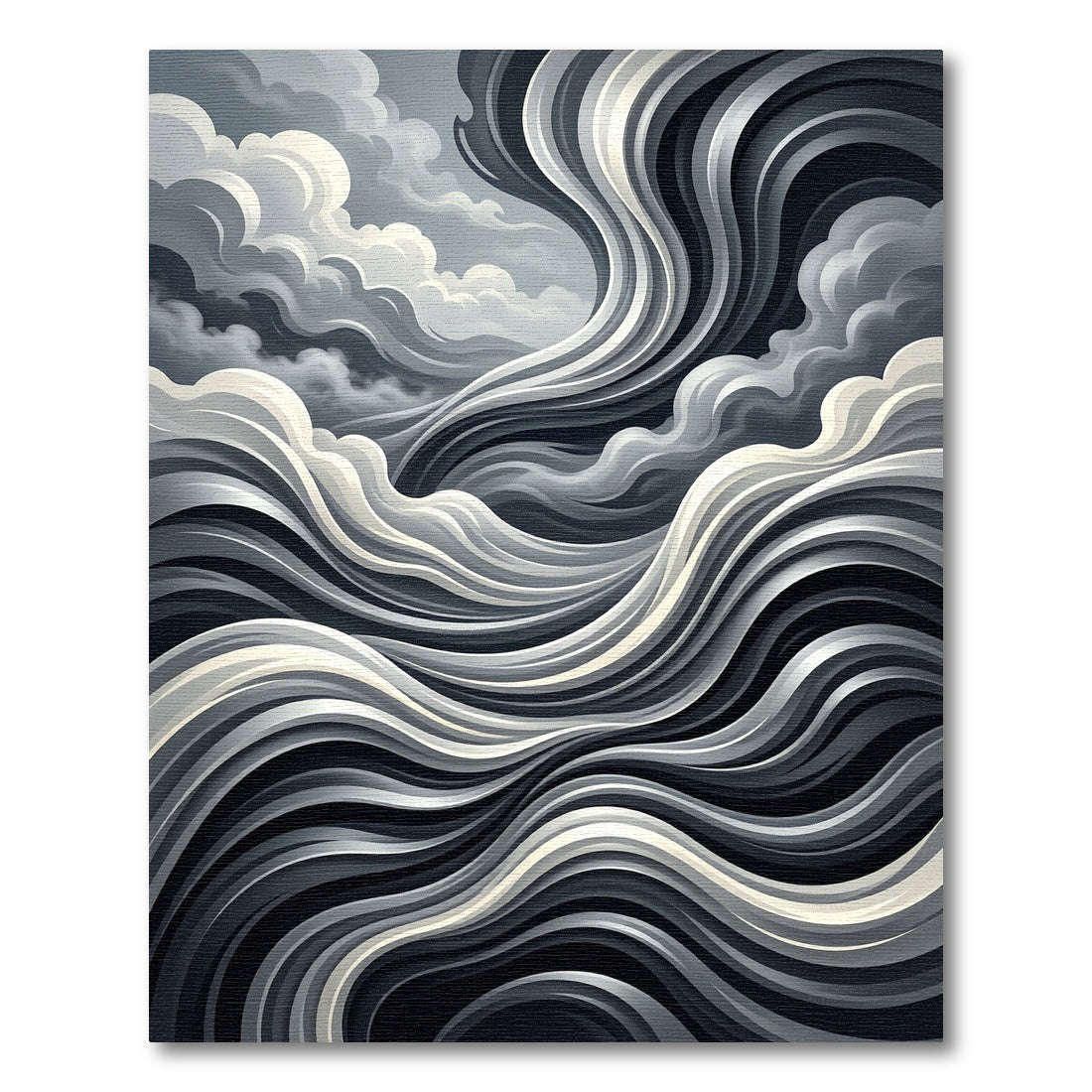 Monochromatic Swirling Cloud Wave Rug