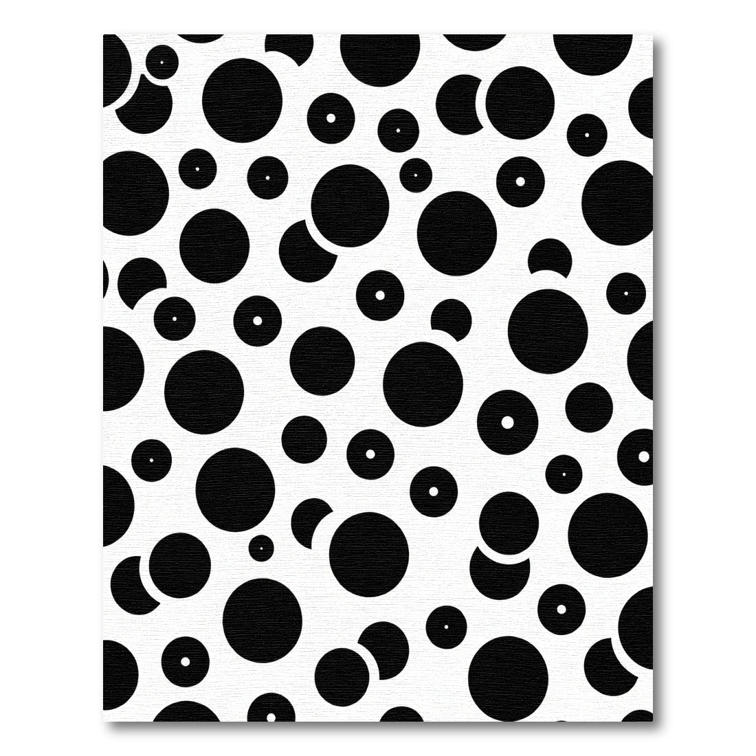 Random Black Circles Scattered Pattern Rug
