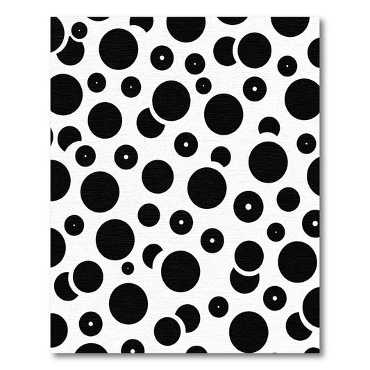 Random Black Circles Scattered Pattern Rug