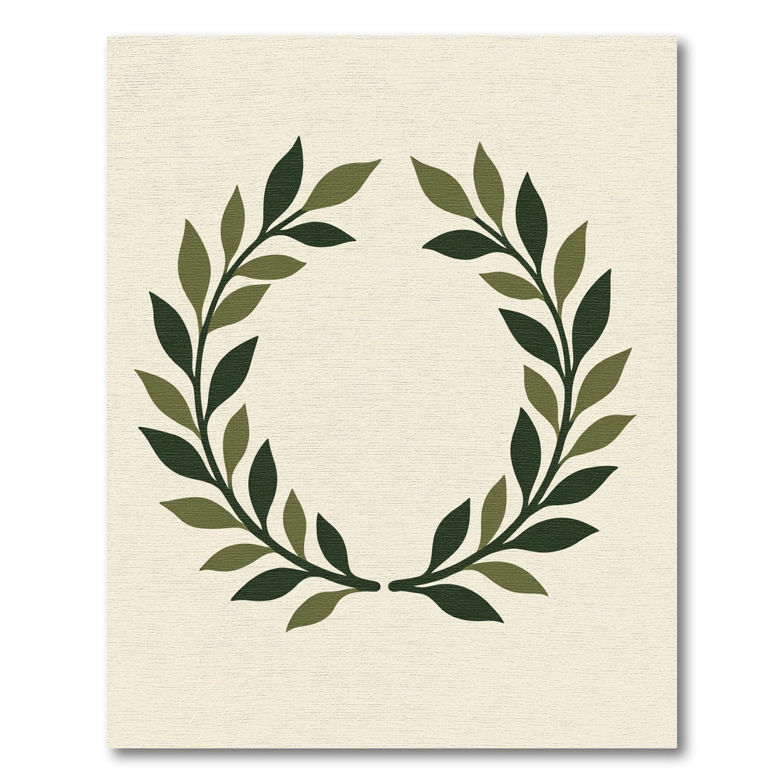 Olive Green Laurel Wreath Rug