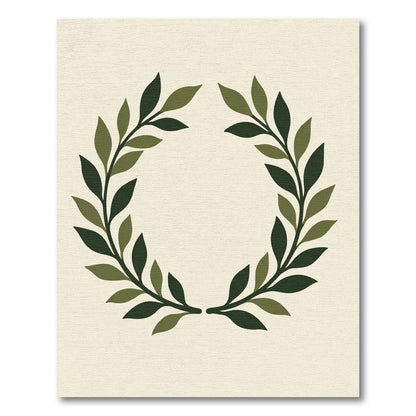 Olive Green Laurel Wreath Rug