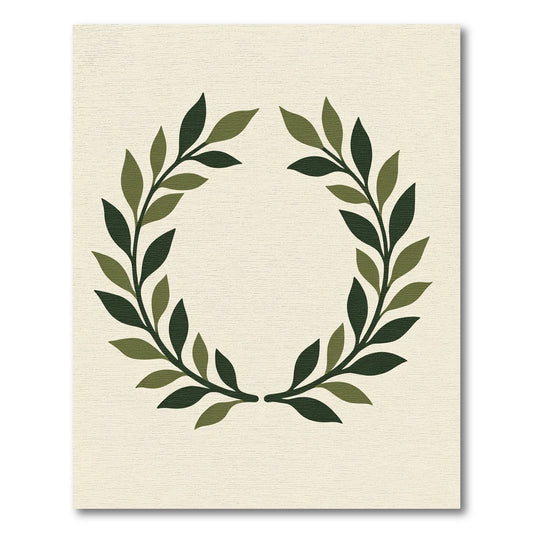 Olive Green Laurel Wreath Rug
