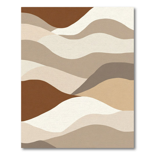 Warm Earth Tone Abstract Landscape Rug