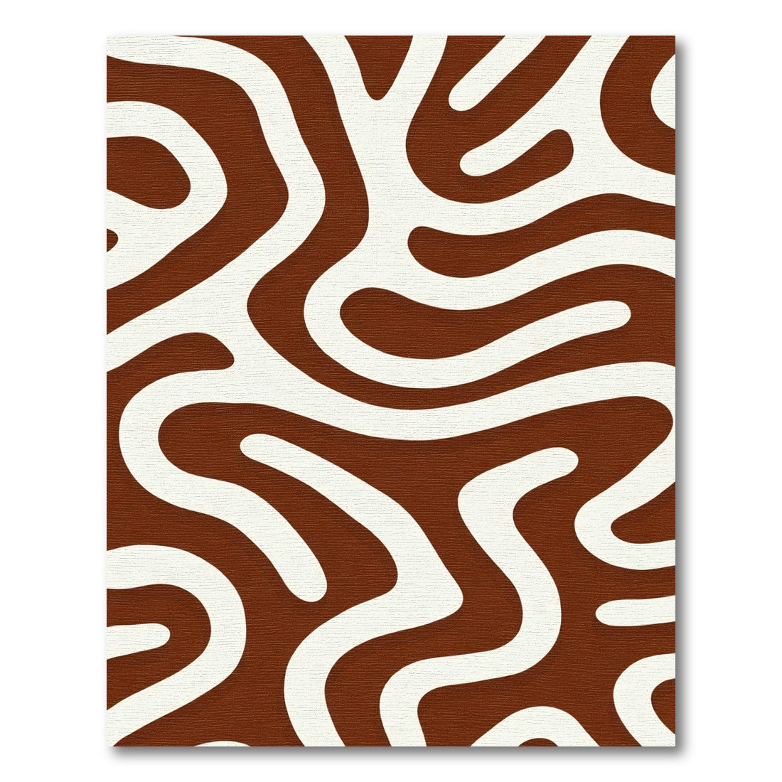 Brown Cream Abstract Organic Lines Rug