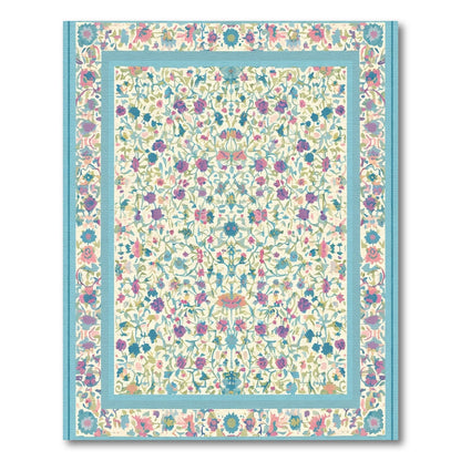 Pastel Floral Botanic Garden Medallion Rug