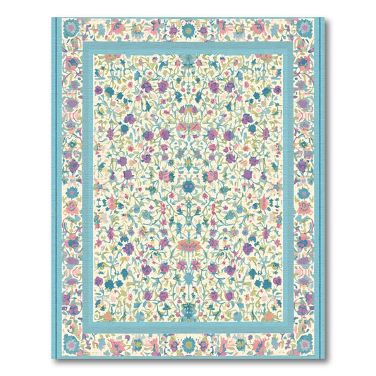 Pastel Floral Botanic Garden Medallion Rug