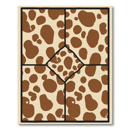 Caramel Brown Spotty Geometric Patchwork Rug