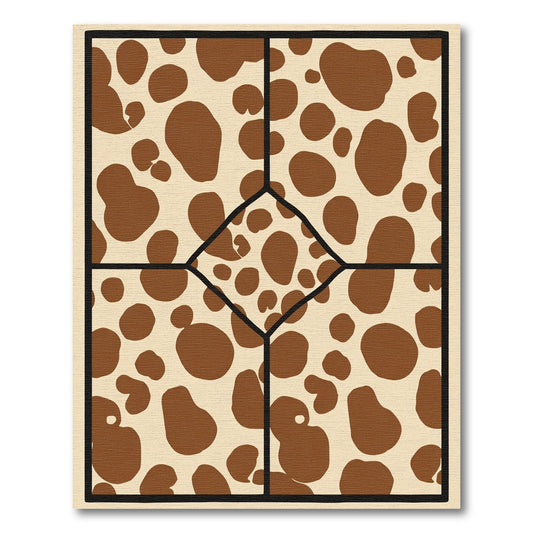 Caramel Brown Spotty Geometric Patchwork Rug