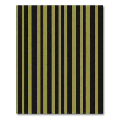 Bold Black Gold Vertical Stripes Rug