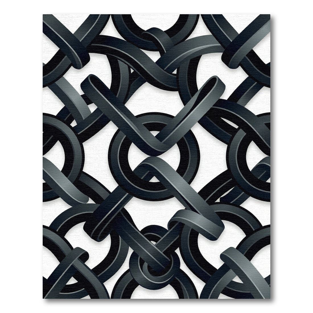 Dark Gray Interlocking Ribbon Weave Rug