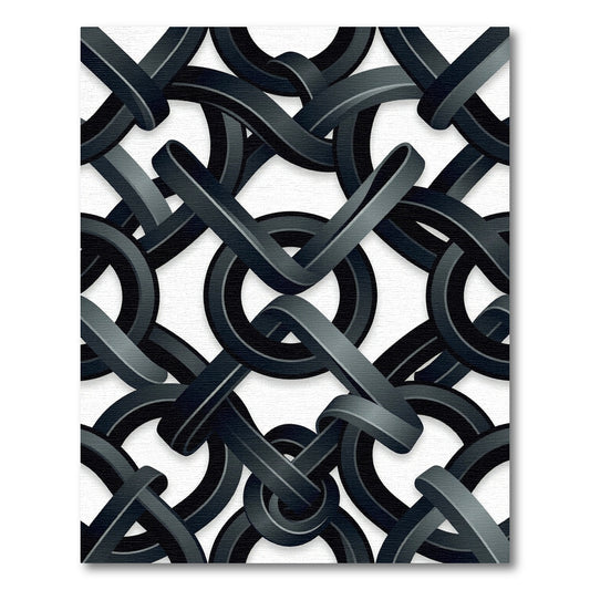 Dark Gray Interlocking Ribbon Weave Rug
