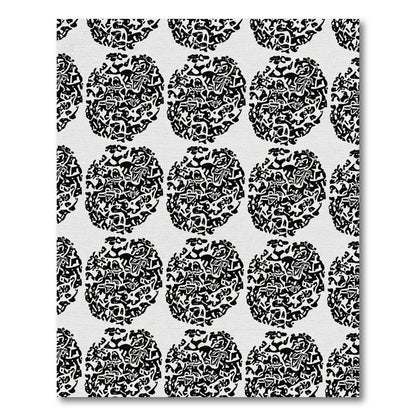 Black Abstract Orb Graphic Rug
