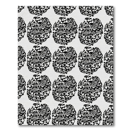 Black Abstract Orb Graphic Rug