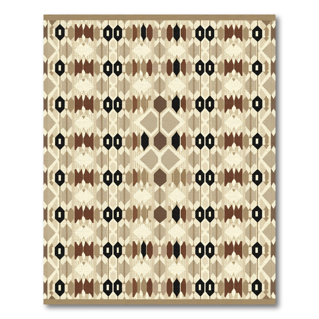 Earthy Geometric Diamond Medallion Rug