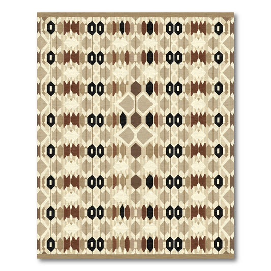Earthy Geometric Diamond Medallion Rug