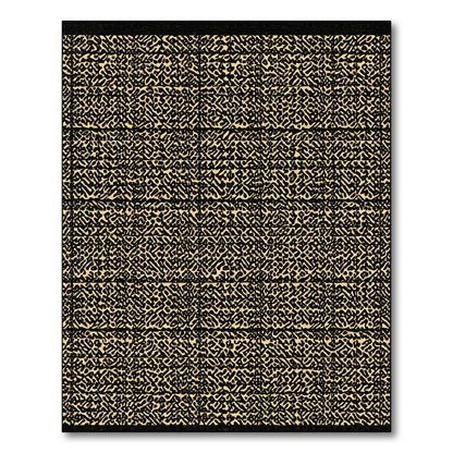 Golden Black Organic Abstract Rug