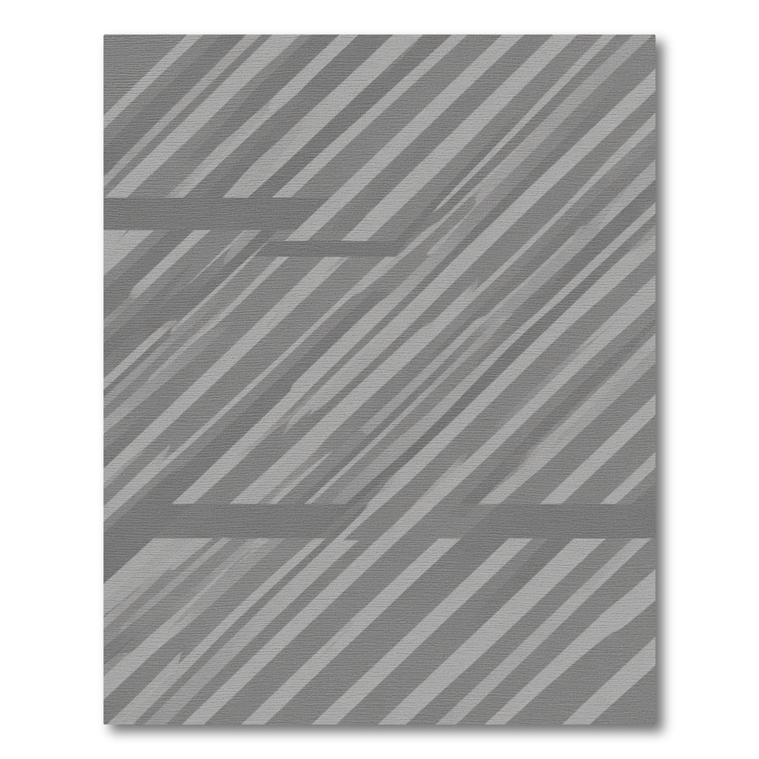 Gray Diagonal Stripe Textured Rug