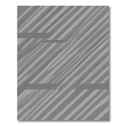 Gray Diagonal Stripe Textured Rug