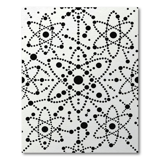 Black Dot Cascade Starburst Rug
