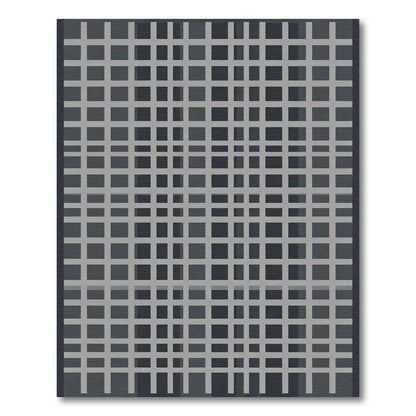 Dark Gray Intersecting Square Lattice Rug