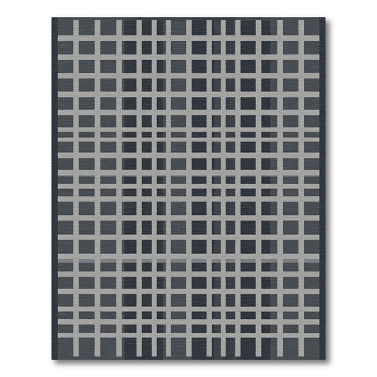 Dark Gray Intersecting Square Lattice Rug