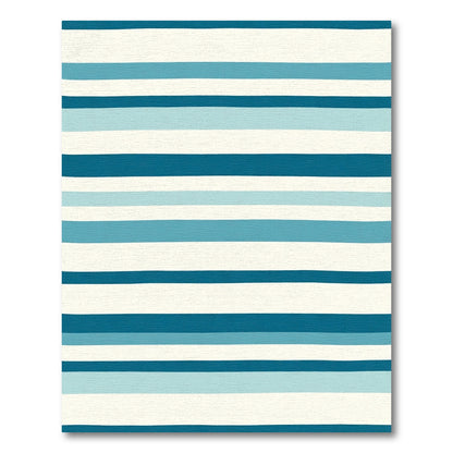Coastal Blue Wide Striped Harmony Rug